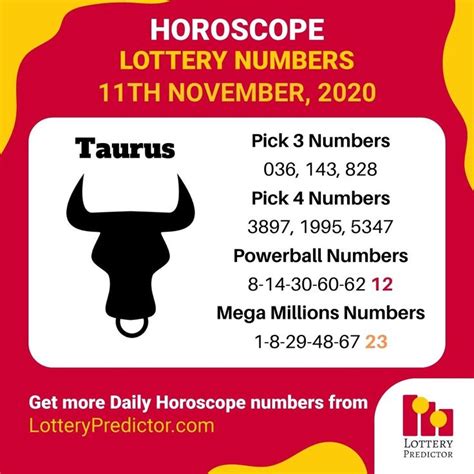 taurus lucky lottery numbers|Taurus Lucky Hororscope Lottery Numbers For Today.